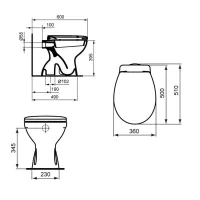 Eurovit wc a terra con scarico a pavimento non universale W330601