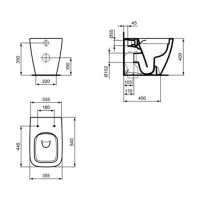 Ideal Standard I.LIFE B vaso a terra a filo parete, senza brida e senza sedile, colore bianco finitura lucido T461601