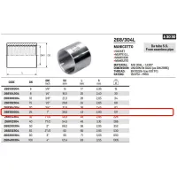 Manicotto 1" AISI304L- ISO4144 da tubo senza saldatura 268100304L