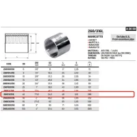 Manicotto 1"1/2 AISI316L- ISO4144 da tubo senza saldatura 268112316L