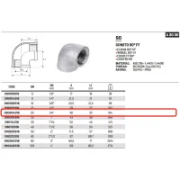 Gomito 90° FF 3/4" AISI316 - ISO4144 090304316L