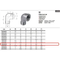 Gomito 90° MF 2" AISI316 - ISO4144 092200316L