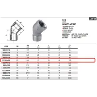 Gomito 45° MF 3/4" AISI316 - ISO4144 122304316L