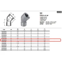 Gomito 45° MF 1" AISI316 - ISO4144 122100316L