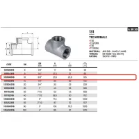 Tee femmina 3/8" AISI316 - ISO4144 131308316L