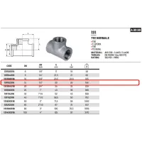 Tee femmina 1/2" AISI316 - ISO4144 131102316L