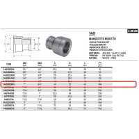 Manicotto ridotto FF 1" x 3/4" 316 ISO4144 140100304L