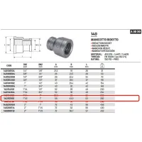 Manicotto ridotto FF 1"1/2 x 1" 316 ISO4144 140112100L