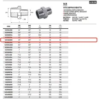 Nipplo niples vite doppia ridotta 1/2" x 3/8" AISI316 - ISO4144 145102308L