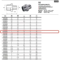 Nipplo niples vite doppia ridotta 1" x 3/4" AISI316 - ISO4144 145100304L