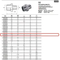 Nipplo niples vite doppia ridotta 1"1/4 x 3/4" AISI316 - ISO4144 145114304L