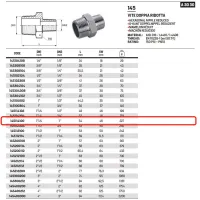 Nipplo niples vite doppia ridotta 1"1/4 x 1" AISI316 - ISO4144 145114100L