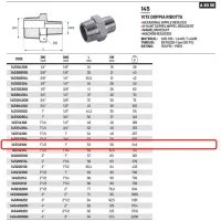 Nipplo niples vite doppia ridotta 1"1/2 x 1" AISI316 - ISO4144 145112100L