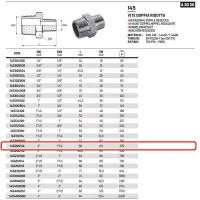 Nipplo niples vite doppia ridotta 2" x 1"1/4 AISI316 - ISO4144 145200114L