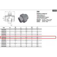 Giunto a 3 pz FF 1" AISI 316 ISO4144 330100316L