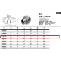 Giunto a 3 pz MF 3/4" AISI 316 - ISO4144 341304316L