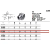 Giunto a 3 pz MF 1" AISI 316 - ISO4144 341100316L