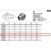 Giunto a 3 pz MF 1"1/2 AISI 316 - ISO4144 341112316L