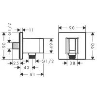 FixFit E Uscita a muro con set porter per doccia -  Finitura Cromo Nero Spazzolato 26889340