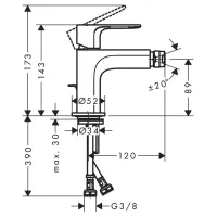 Rebris S miscelatore monocomando bidet con salterello -  Finitura Cromo 72210000