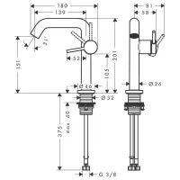 Tecturis S Miscelatore monocomando lavabo 150 Fine CoolStart EcoSmart+ con piletta push-open - Finitura Cromo 73340000