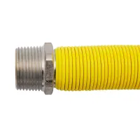 Flessibile sstensibile per allacciamento caldaia gas- ø 1/2" x ø 3/4" MF - 130 ÷ 220 mm rivestito in polietilene giallo 00000016215