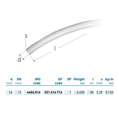 JRG Sanipex MT Tubo PE-Xc, Tubo multistrato d.16x2.25/50m (prezzo al metro, acquisto minimo rotolo da 50 metri) 351616714