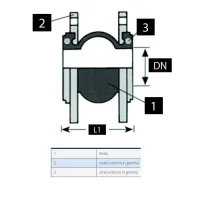 Giunto elastico in gomma flangiato - dn 65 - per acqua 00000015215