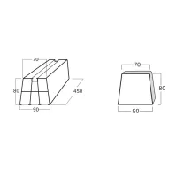 Coppia di supporti a pavimento - 450x80x100 mm 00000011217