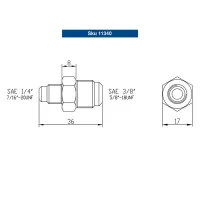 Raccordo diritto ottone - 1/4"x3/8" SAE per tubi in rame 00000011340