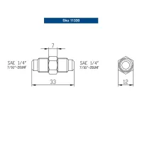 Raccordo ottone diritto - 1/4"x1/4" SAE per tubi rame 00000011330