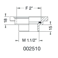 Riduzione filettata F 2" x M 1"1/2 - grigio metallizzato 8.2510.01