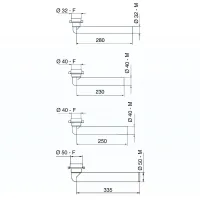 Prolunga Jolly curva ø 40 x L.230 mm (1" 1/2) 8.2424.07