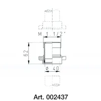 Adattatore tubo liscio ø 40 x M 1"1/2 bianco 8.2437.01