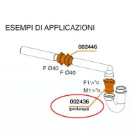 Adattatore prolunga F 1"1/2 x M 1"1/2 8.2436.01