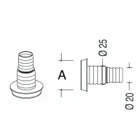 Portagomma ø40 diritto arancio per sifone 8.4420.01