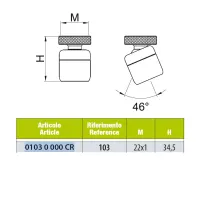 Aeratore a snodo filetto femmina 22x1 cromato H. 34,5 mm 01030000CR