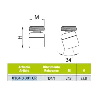 Aeratore a snodo filetto maschio 24x1 cromato 01040001CR