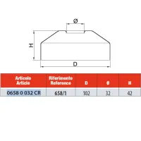 Rosone gigante diametro 105 mm in ottone cromato - Misura ø32 H.42 06580032CR