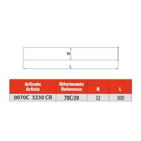 Canotto con cartella bianco - Misura ø32 L.300 mm 70C/20V