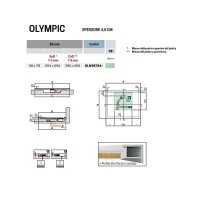 Piatto doccia 90x70 H.4,5 cm in acrilico New Olympic OLN90704-30