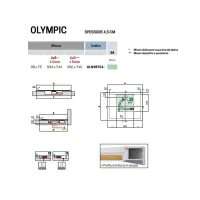 Piatto doccia 90x75 H.4,5 cm in acrilico New Olympic OLN90754-30