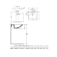 TONIC lavabo monoforo 65x52 bianco europa NEW K068961