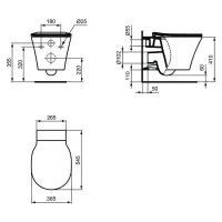 Ideal Standard Coonnect Air vaso sospeso AquaBlade, con sedile slim a chiusura rallentata, colore bianco E008701