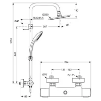 Ideal Standard Idealrain Duo colonna doccia con miscelatore termostatico A5686AA