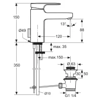 Ideal Standard Moments miscelatore monocomando per lavabo A3903AA