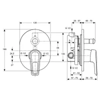 Ideal Standard Ceramix Blu miscelatore ad incasso per vasca/doccia (solo parte esterna) A5662AA