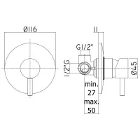 Miscelatore serie LIGHT gruppo incasso doccia LIG011CR