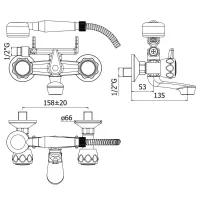 Danubio miscelatore gruppo vasca/doccia con deviatore con flessibile 1000 mm DA922CR