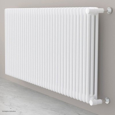 Ardesia radiatore tubolare 3 colonne 14 elementi h.626 - colore bianco RAL9016 - completo di tappo cieco e riduzioni da 1/2